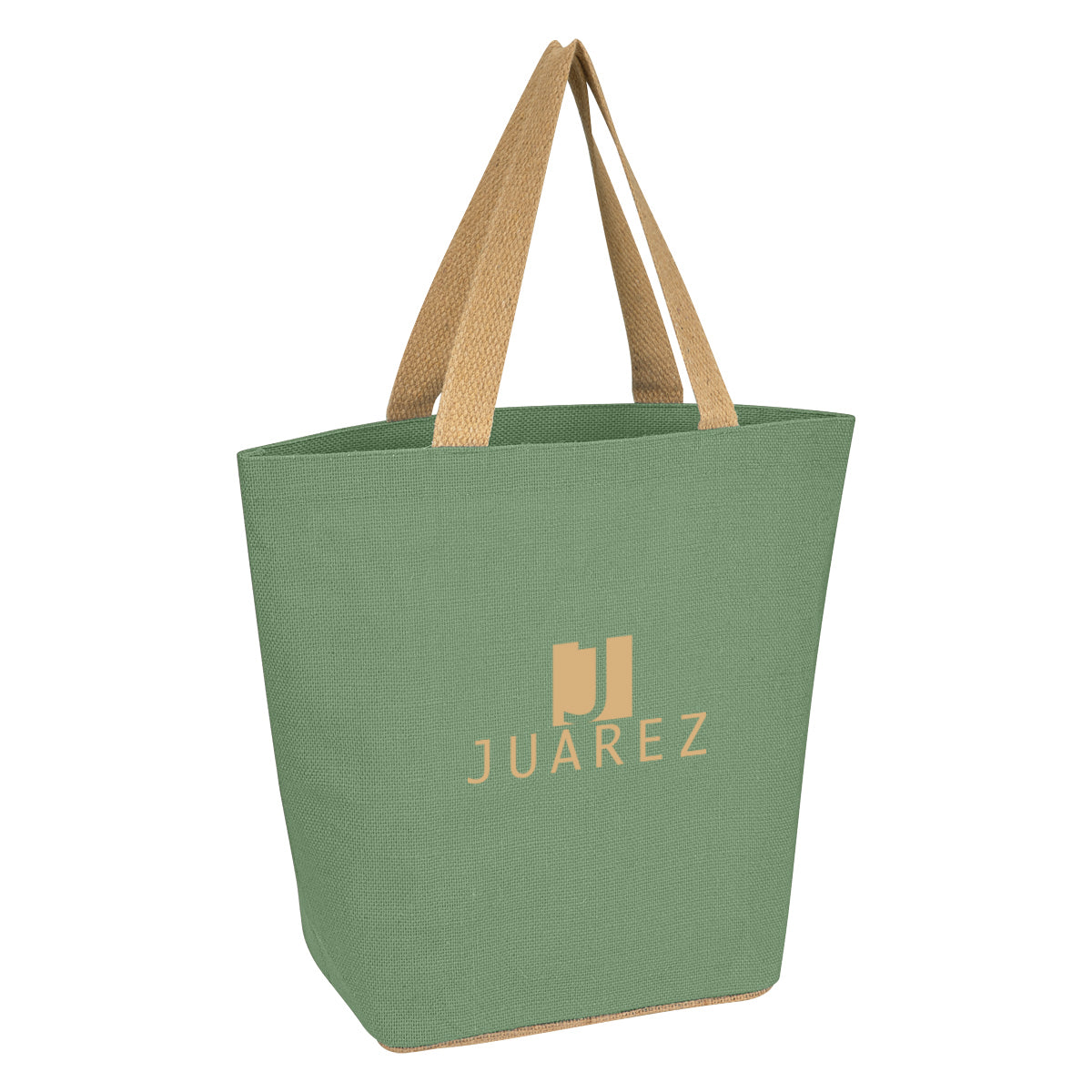 Marketplace Tote Bag in Jute Embroidery - Green - Silk Screen