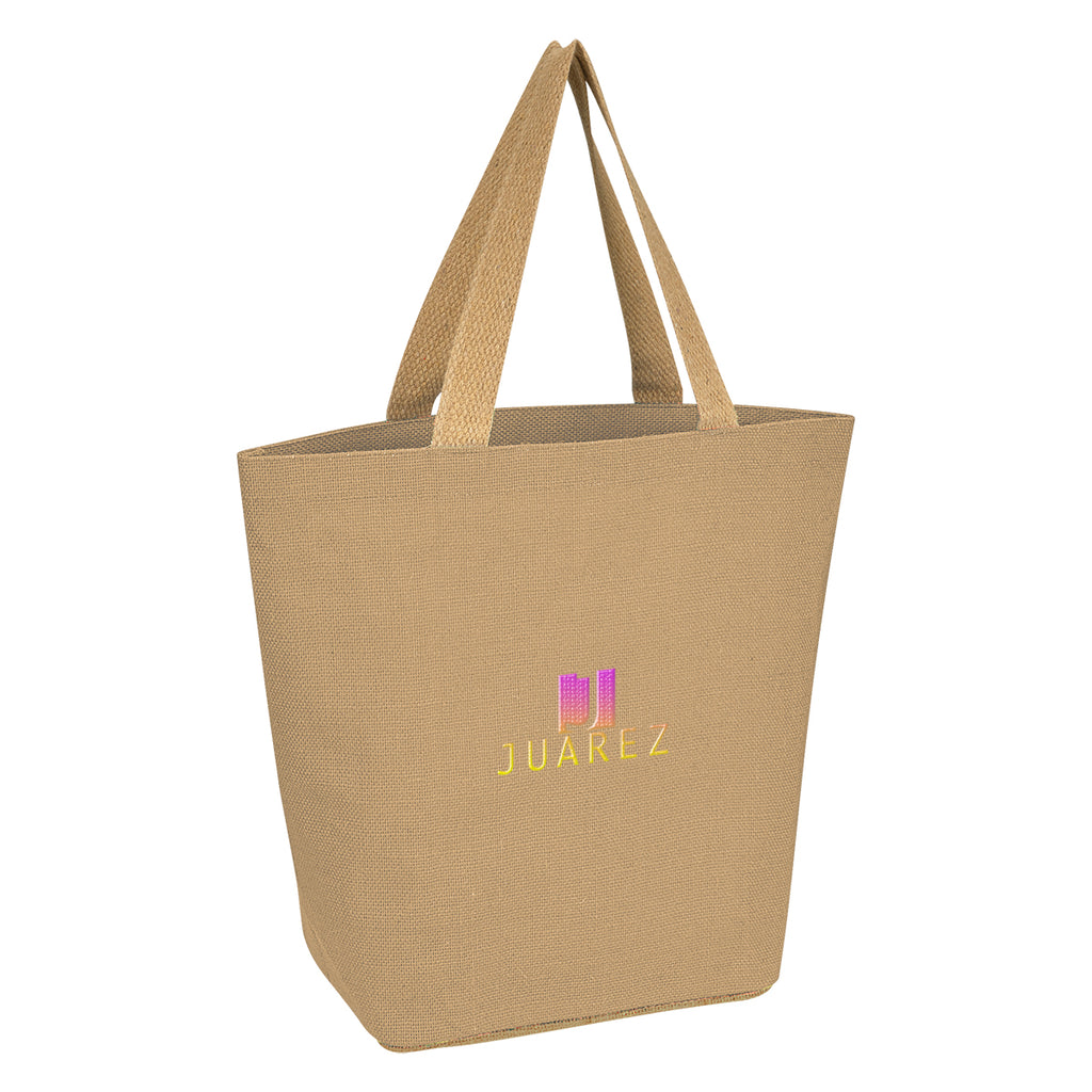 Marketplace Tote Bag in Jute Embroidery - Natural - Embroidery