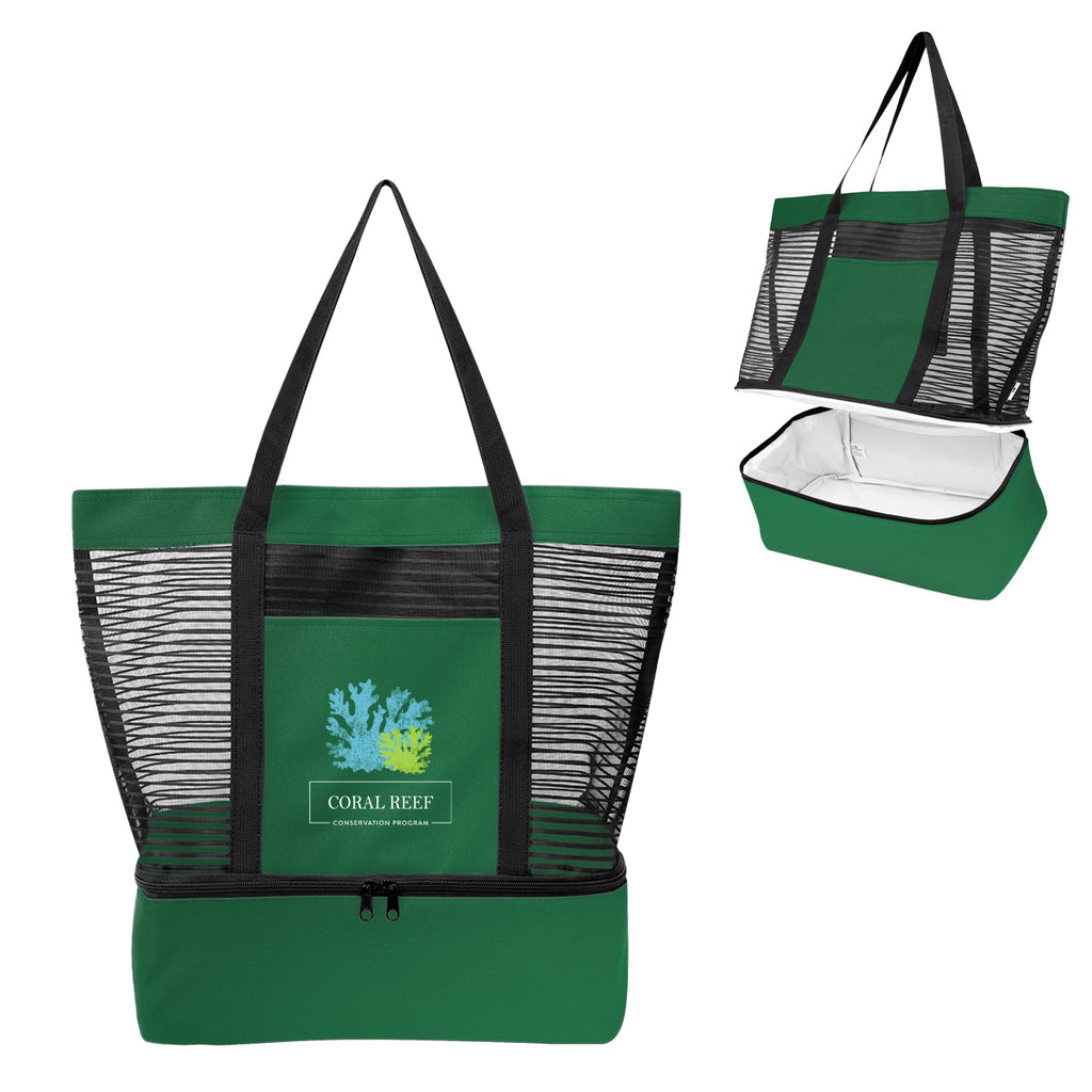 Marley Tote Bag with Cooler Compartment Full Color - Forest Green - Colorbrite