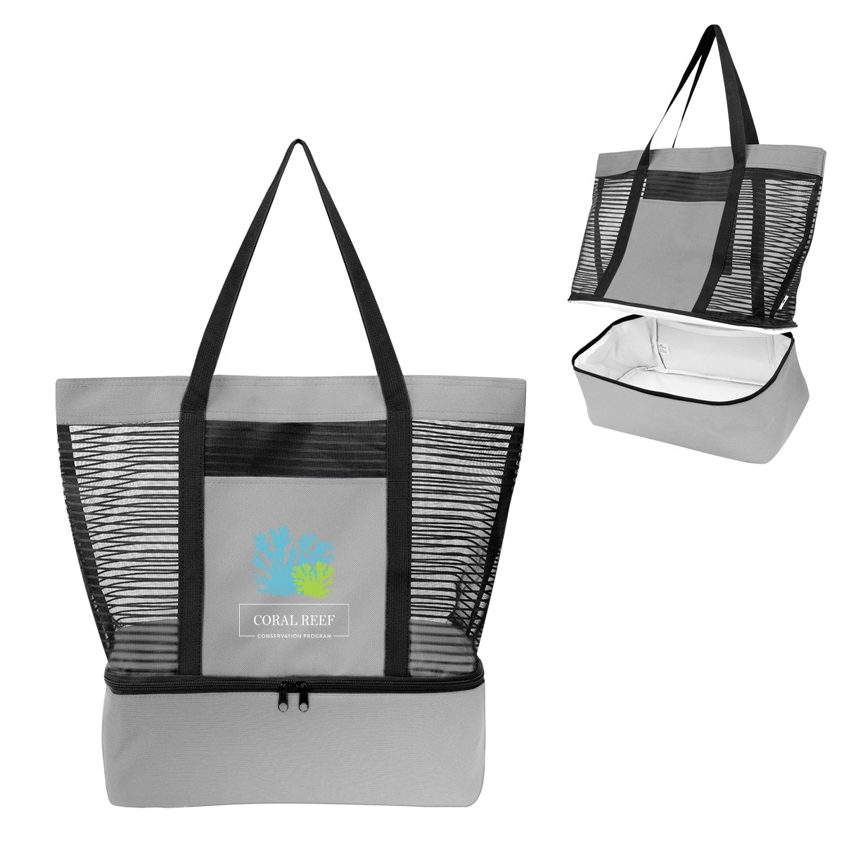 Marley Tote Bag with Cooler Compartment Full Color - Gray - Colorbrite