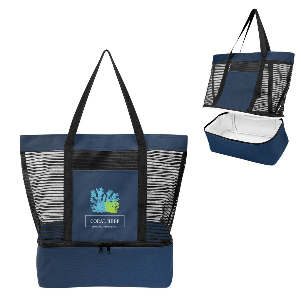 Marley Tote Bag with Cooler Compartment Full Color - Navy - Colorbrite