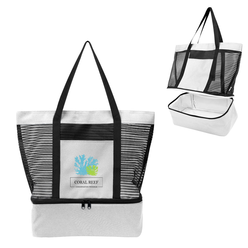 Marley Tote Bag with Cooler Compartment Full Color - White - Colorbrite