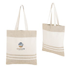 Marlo Recycled Cotton Tote Bag, 10 oz - Natural with Beige - Embroidery