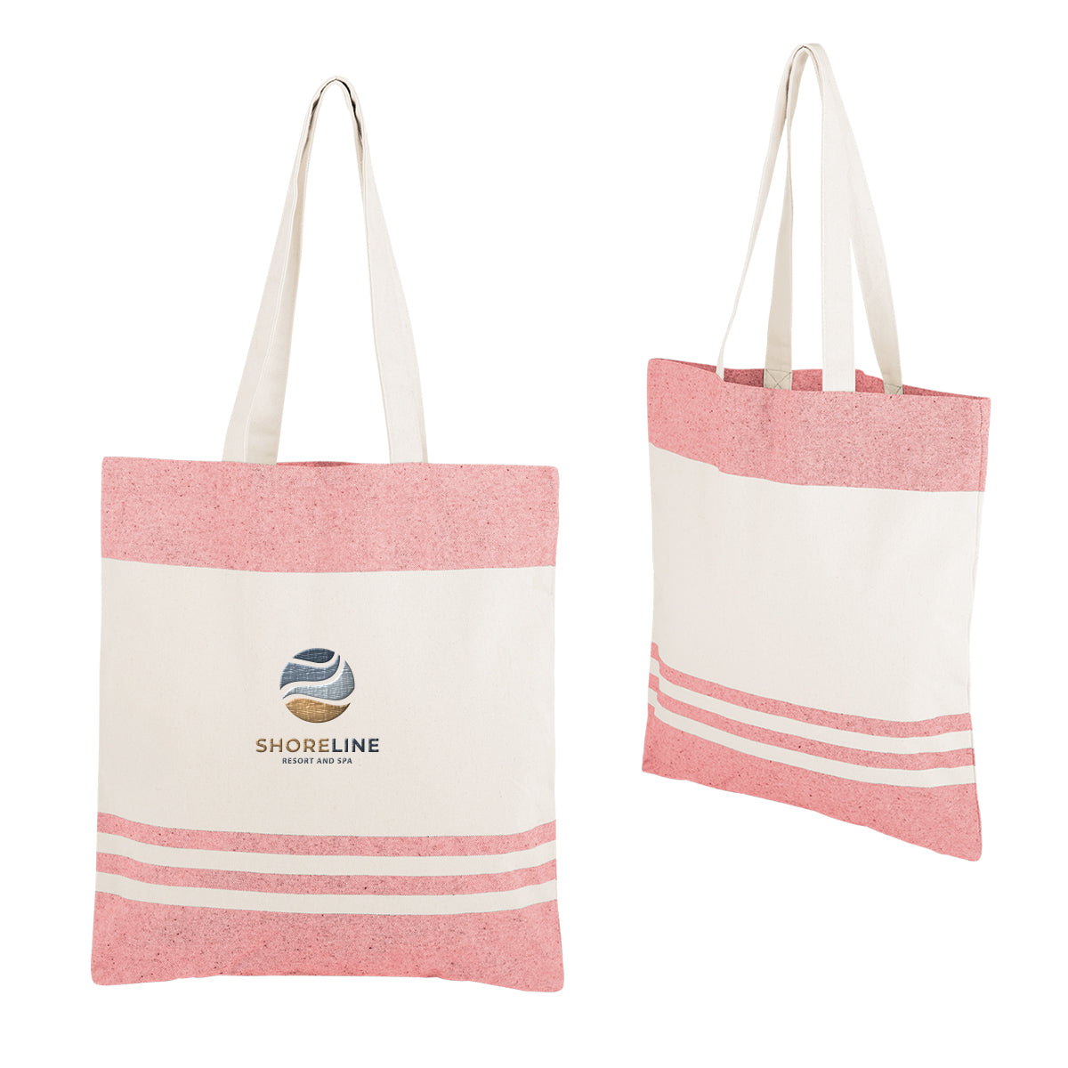 Marlo Recycled Cotton Tote Bag, 10 oz - Red - Embroidery