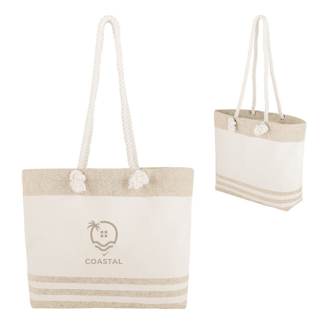 Marlo Recycled Cotton Tote with Twist Rope Handles, 10 oz
