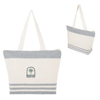 Marlo Recycled Cotton Zippered Tote Bag, 10 oz Embroidery - Embroidery