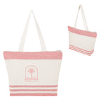 Marlo Recycled Cotton Zippered Tote Bag, 10 oz Embroidery - Red - Silk Screen