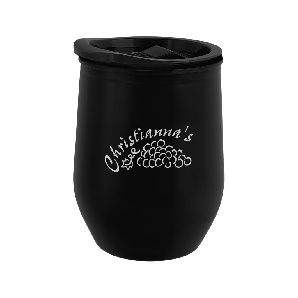 Marmont Recycled Acrylic Wine Tumbler, 12 oz - Black - Silk Screen
