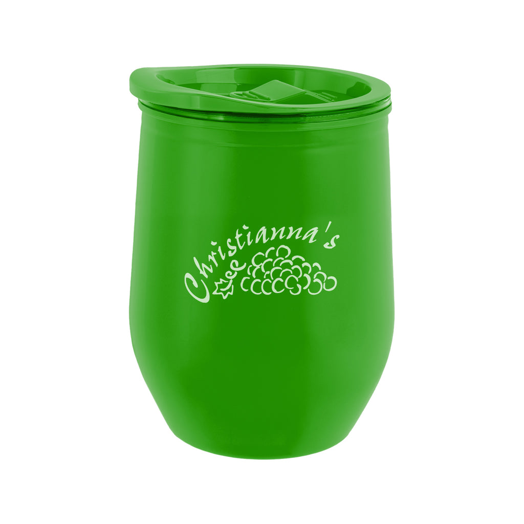 Marmont Recycled Acrylic Wine Tumbler, 12 oz - Lime Green - Silk Screen