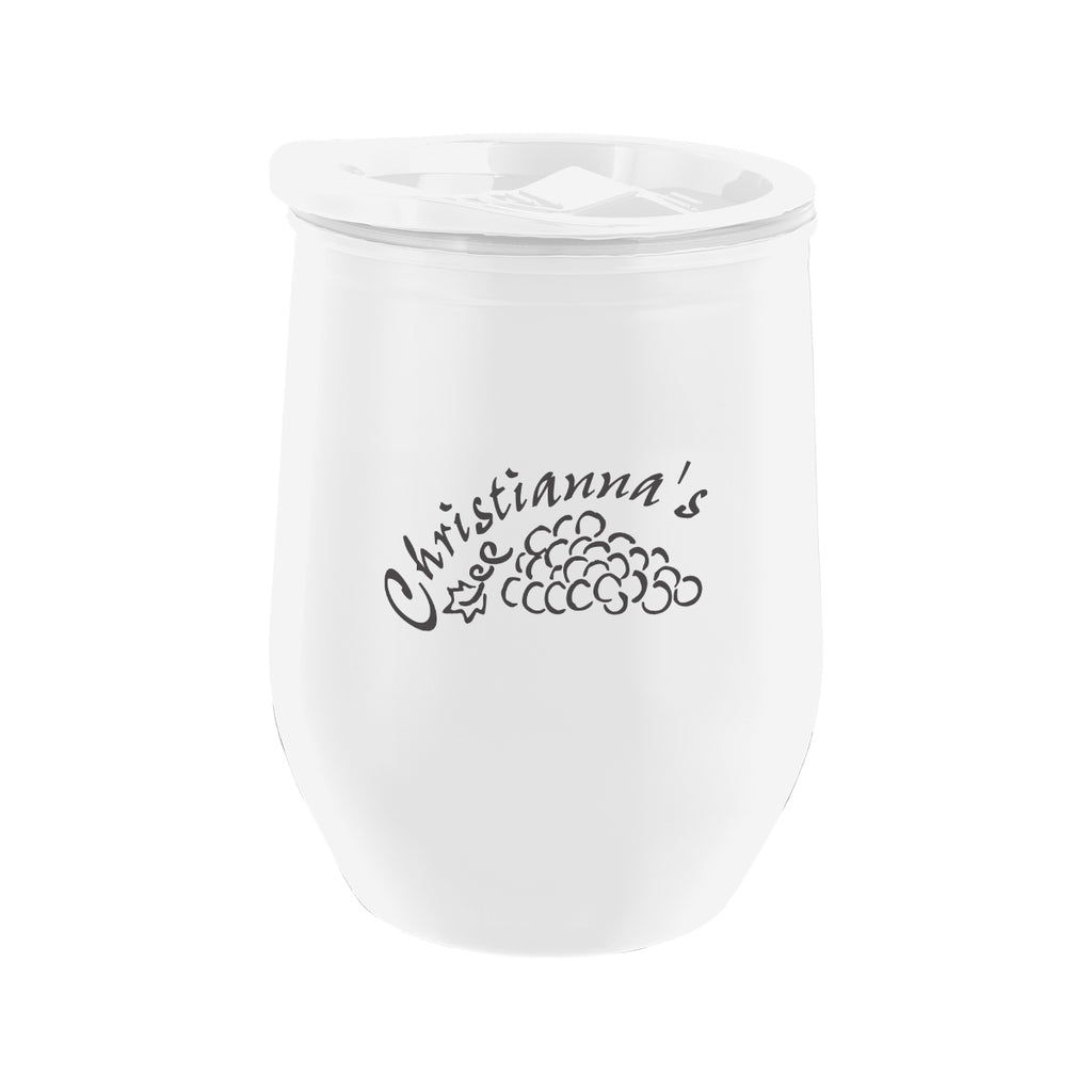 Marmont Recycled Acrylic Wine Tumbler, 12 oz - White - Silk Screen