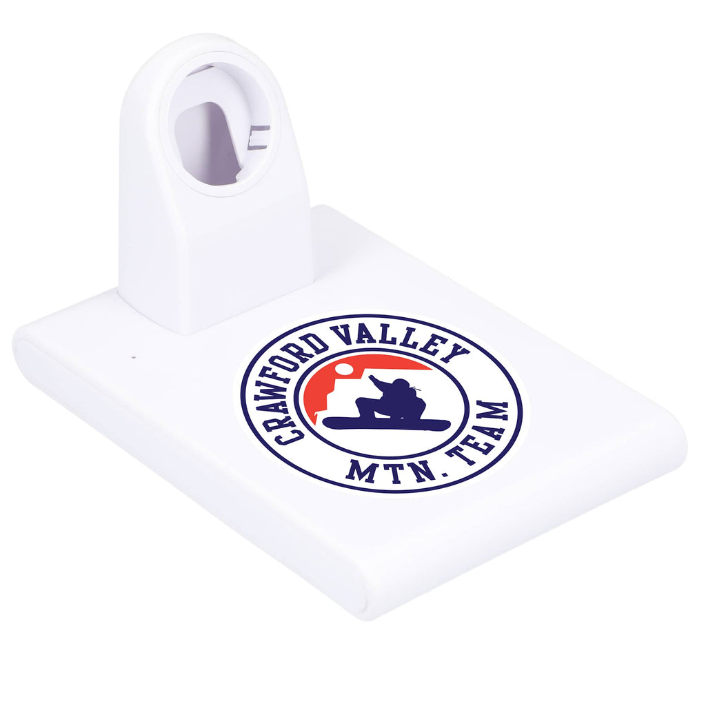 Mate Wireless Charging Pad with Apple Watch Holder Full Color - White - Right Angle