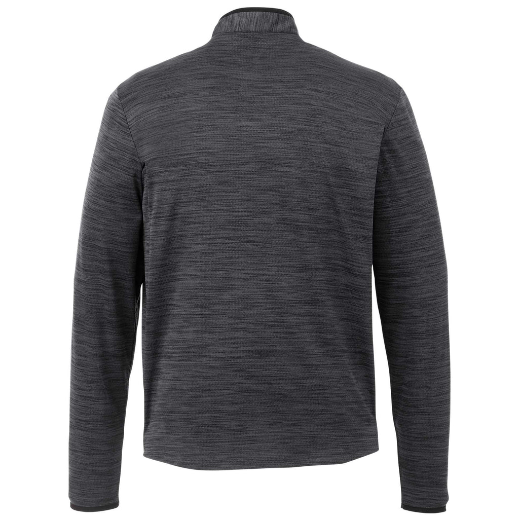 Mather Performance Knit Half Zip with Thumb Holes for Men Embroidery - Heather Dark Charcoal - Back Flat