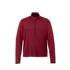 Mather Performance Knit Half Zip with Thumb Holes for Men Embroidery - Team Red Heather - Front