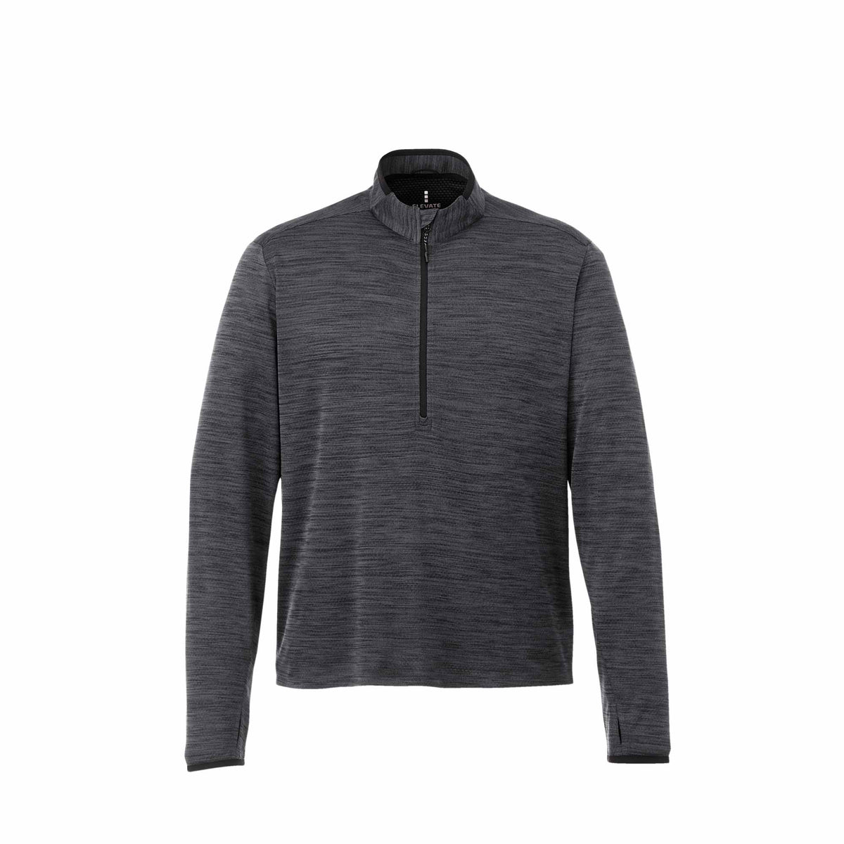 Mather Performance Knit Half Zip with Thumb Holes for Men Transfer - Heather Dark Charcoal - Front