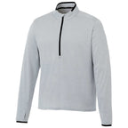 Mather Performance Knit Half Zip with Thumb Holes for Men Transfer - Light Heather Grey - Front Flat