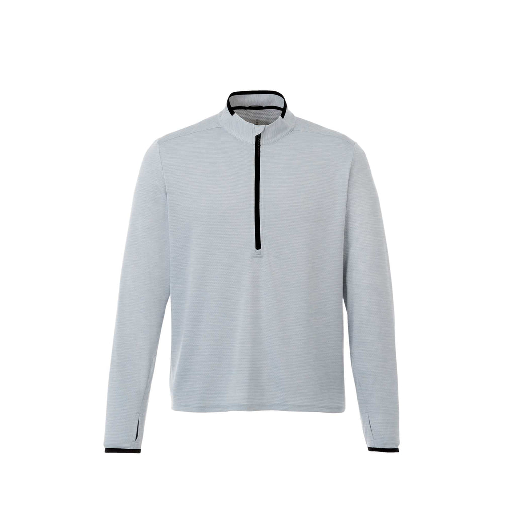 Mather Performance Knit Half Zip with Thumb Holes for Men Transfer - Light Heather Grey - Front