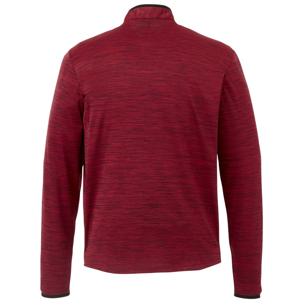 Mather Performance Knit Half Zip with Thumb Holes for Men Transfer - Team Red Heather - Back Flat