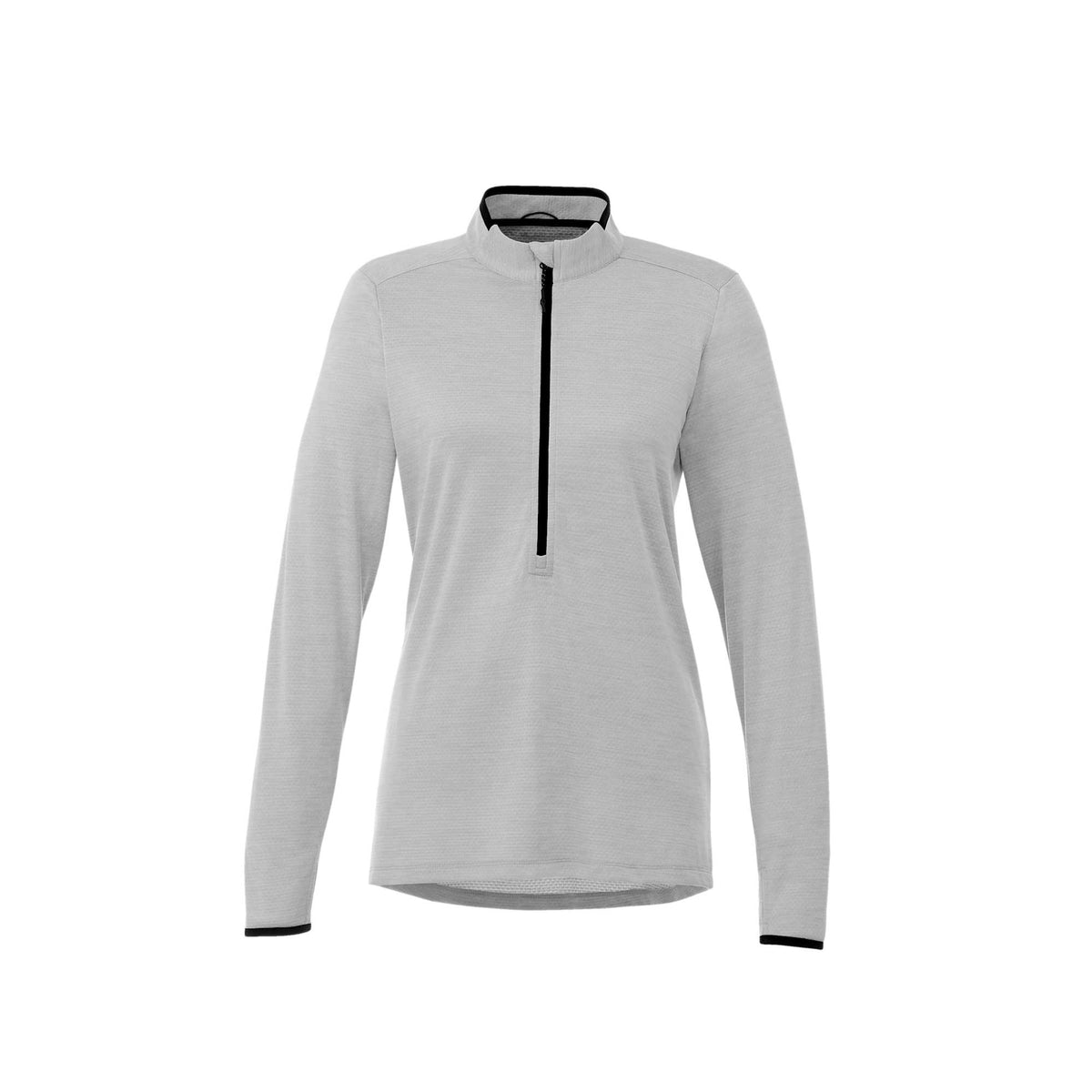 Mather Performance Knit Half Zip with Thumb Holes for Women Transfer - Light Heather Grey - Front