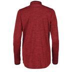 Mather Performance Knit Half Zip with Thumb Holes for Women Transfer - Team Red Heather - Back Flat