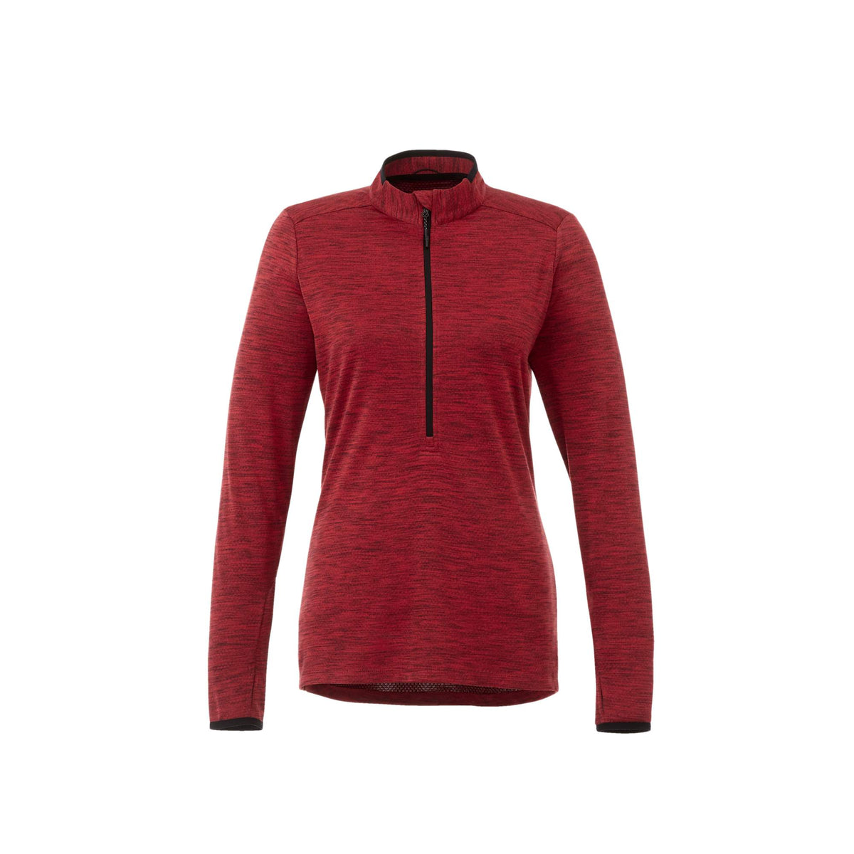 Mather Performance Knit Half Zip with Thumb Holes for Women Transfer - Team Red Heather - Front