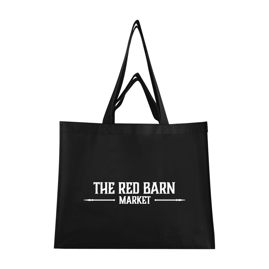 Matte Laminated Recycled Dual Handle Shopper Tote Bag - Black - Silk Screen