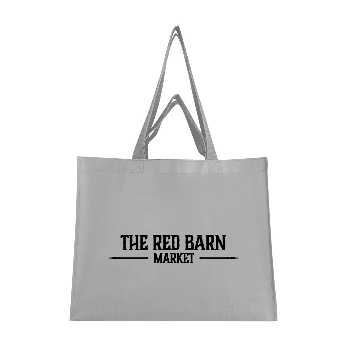 Matte Laminated Recycled Dual Handle Shopper Tote Bag - Gray - Silk Screen