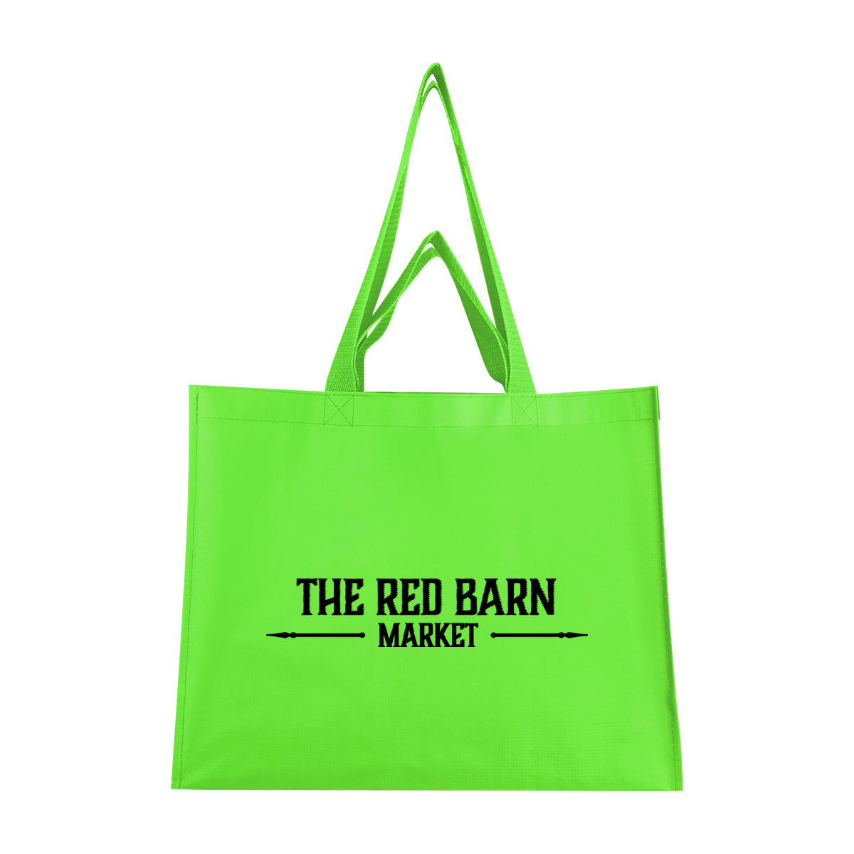 Matte Laminated Recycled Dual Handle Shopper Tote Bag - Lime Green - Silk Screen