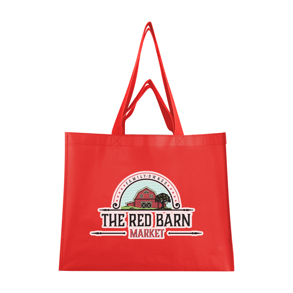 Matte Laminated Recycled Dual Handle Shopper Tote Bag - Red - Colorbrite