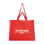 Matte Laminated Recycled Dual Handle Shopper Tote Bag - Red - Silk Screen