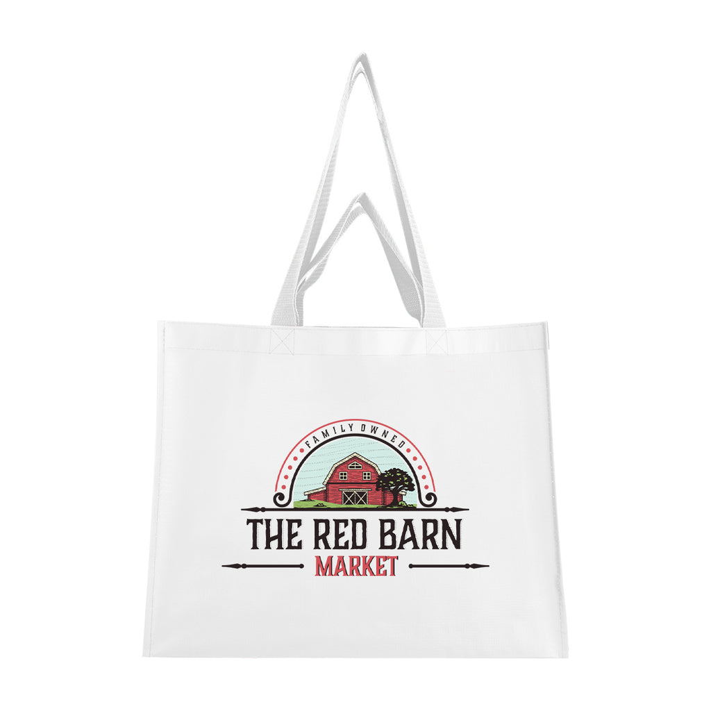 Matte Laminated Recycled Dual Handle Shopper Tote Bag - White - Colorbrite