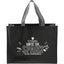 Matte Laminated Shopper Tote in Recycled PET - Black/Gray - Front