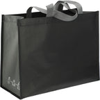 Matte Laminated Shopper Tote in Recycled PET - Black/Gray - Right Angle 3