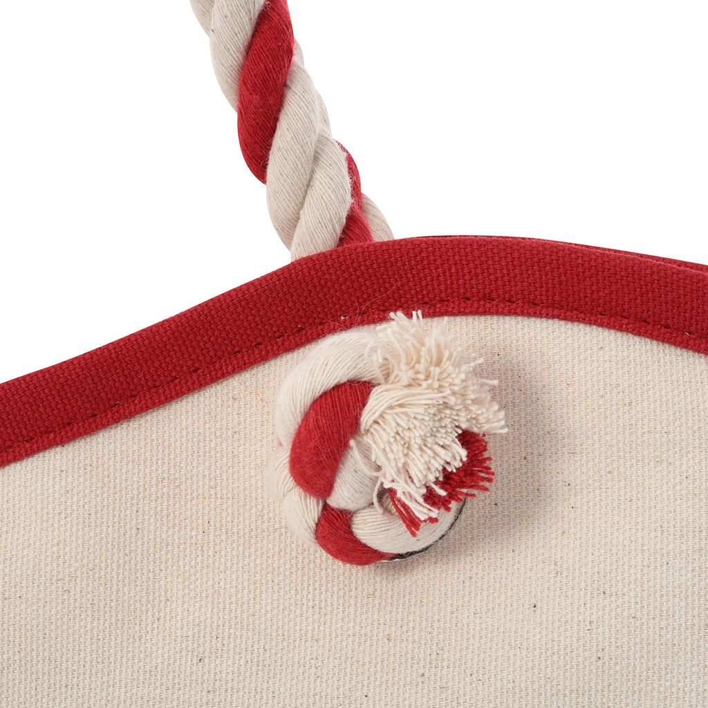 Maui Laminated Cotton Tote Bag, 8 oz - Red - Detail