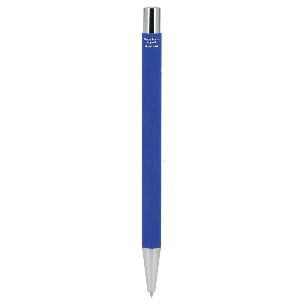 Maxi Soft Touch Gel Pen in Recycled Aluminum Full Color - Blue - Back