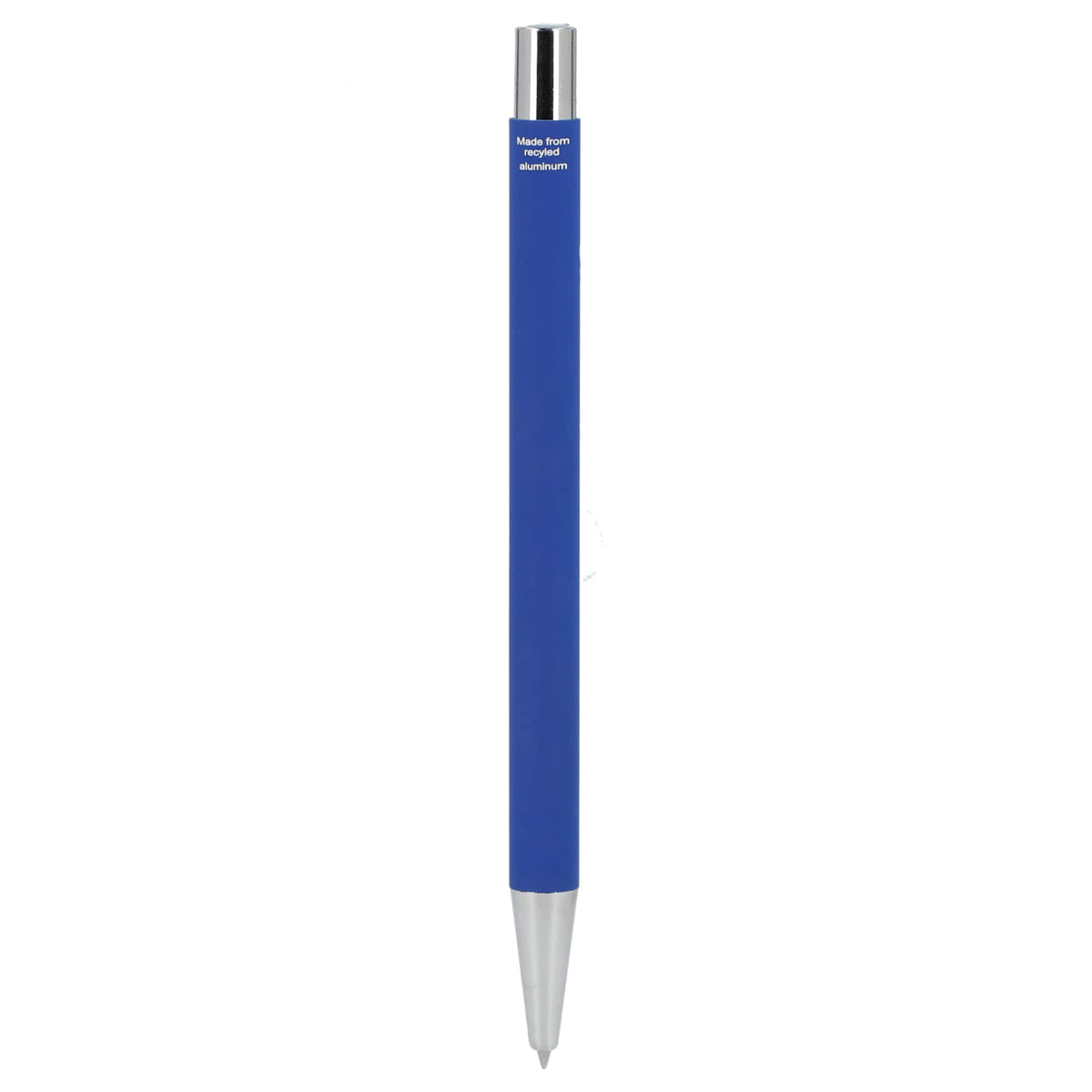 Maxi Soft Touch Gel Pen in Recycled Aluminum Full Color - Blue - Back