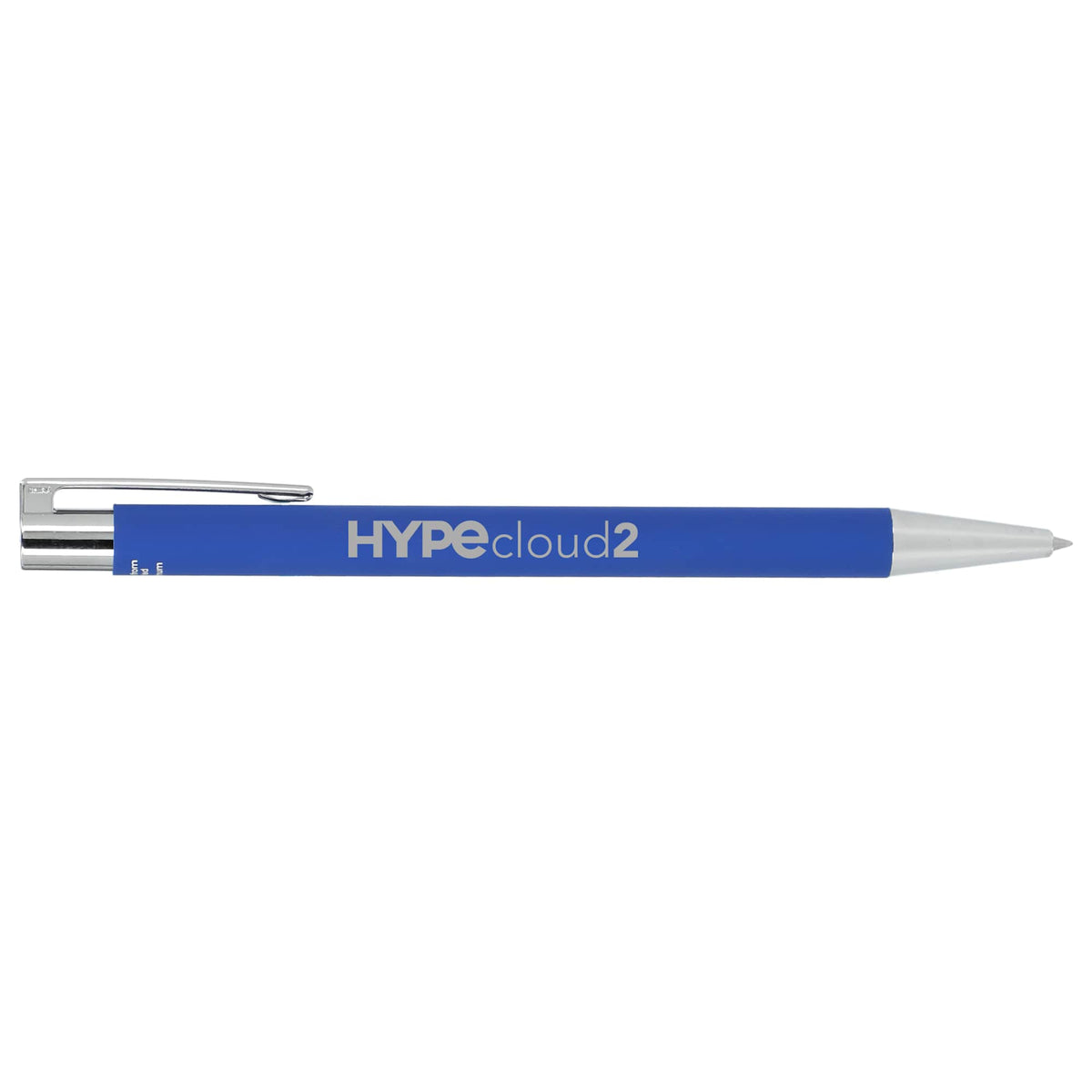 Maxi Soft Touch Gel Pen in Recycled Aluminum Full Color - Blue - Right Side