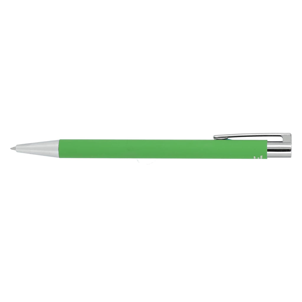 Maxi Soft Touch Gel Pen in Recycled Aluminum Full Color - Green - Left Side 2