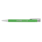 Maxi Soft Touch Gel Pen in Recycled Aluminum Full Color - Green - Left Side