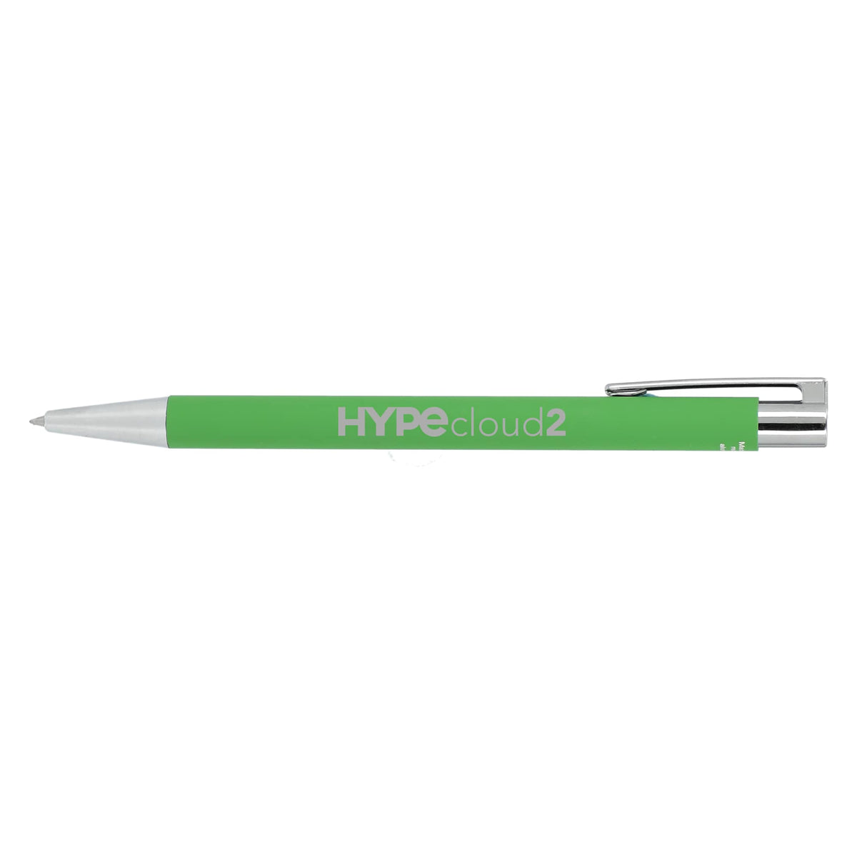 Maxi Soft Touch Gel Pen in Recycled Aluminum Full Color - Green - Left Side