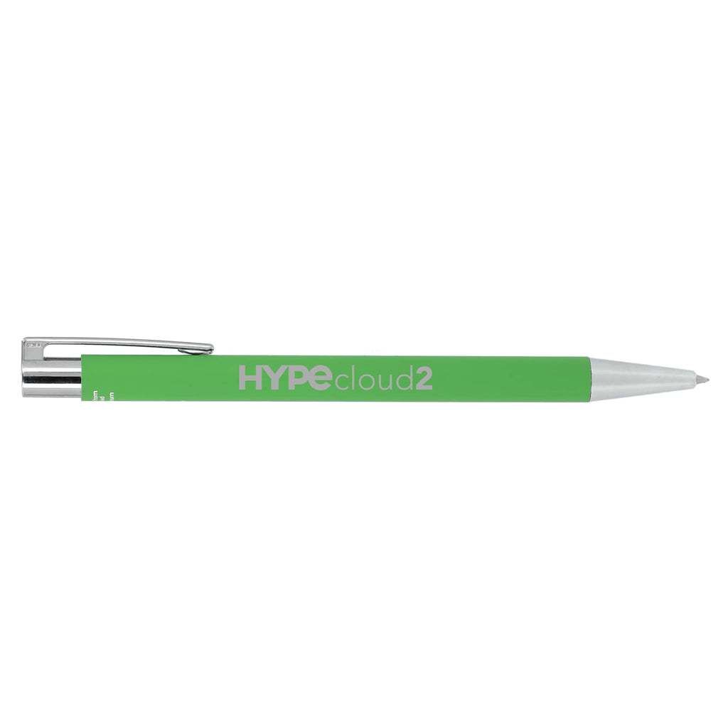 Maxi Soft Touch Gel Pen in Recycled Aluminum Full Color - Green - Right Side