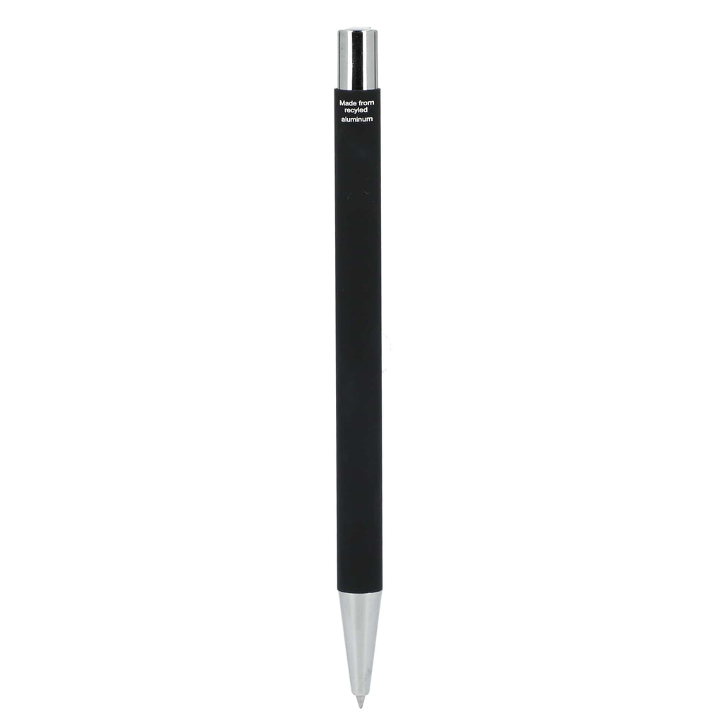 Maxi Soft Touch Gel Pen in Recycled Aluminum Laser Engraving - Black - Back