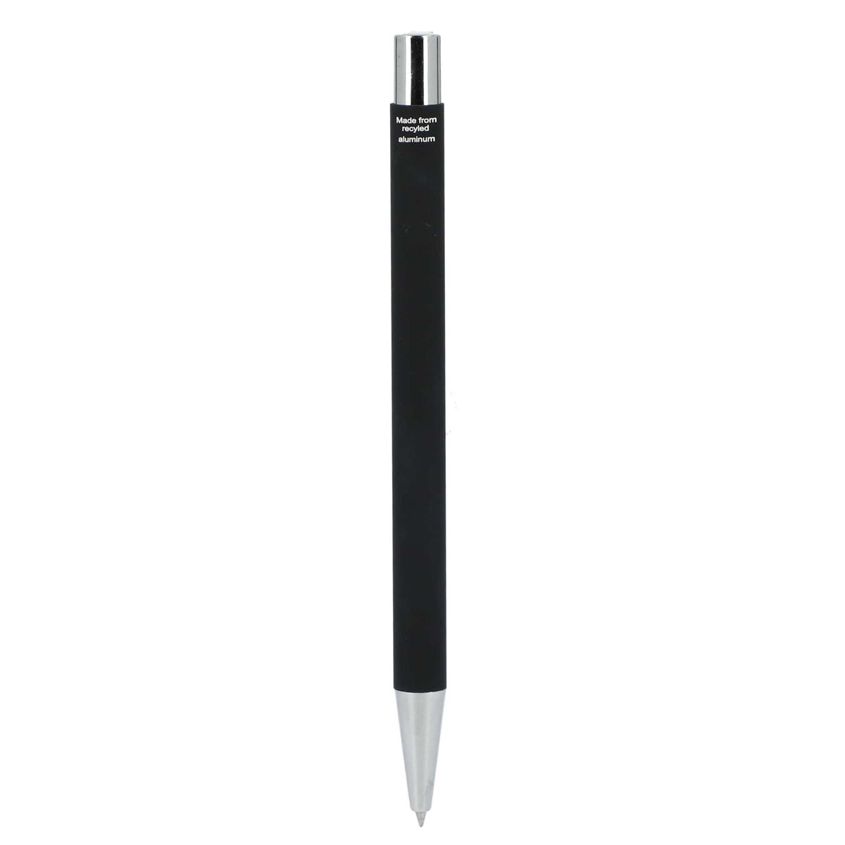 Maxi Soft Touch Gel Pen in Recycled Aluminum Laser Engraving - Black - Back