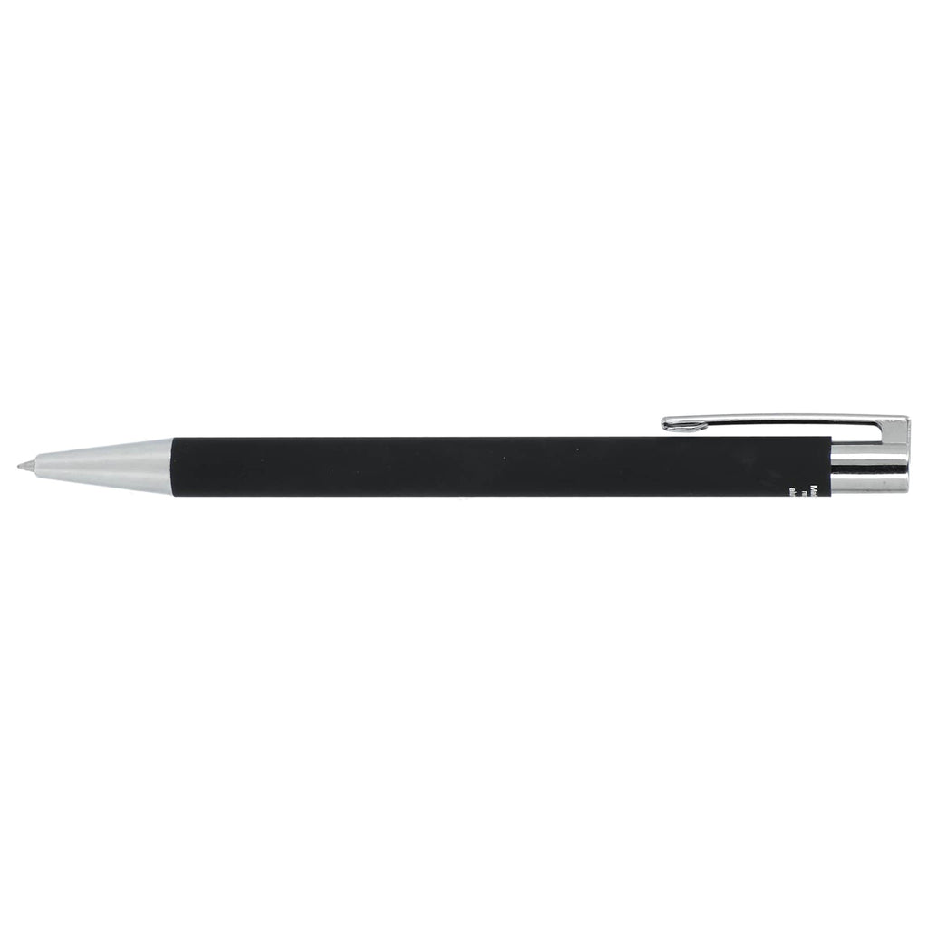 Maxi Soft Touch Gel Pen in Recycled Aluminum Laser Engraving - Black - Left Side 2
