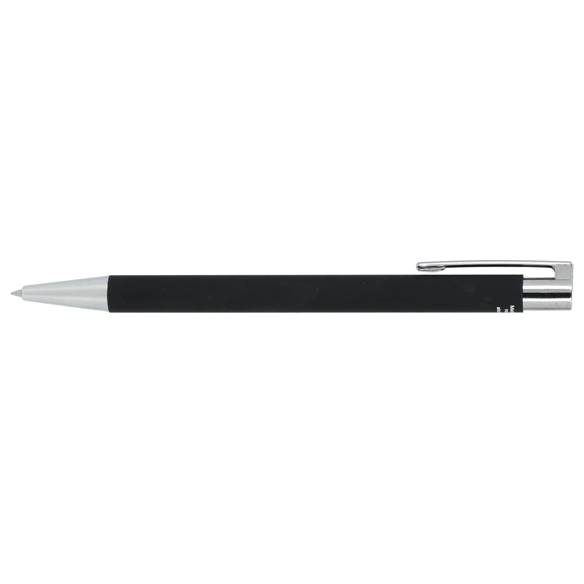 Maxi Soft Touch Gel Pen in Recycled Aluminum Laser Engraving - Black - Left Side 2