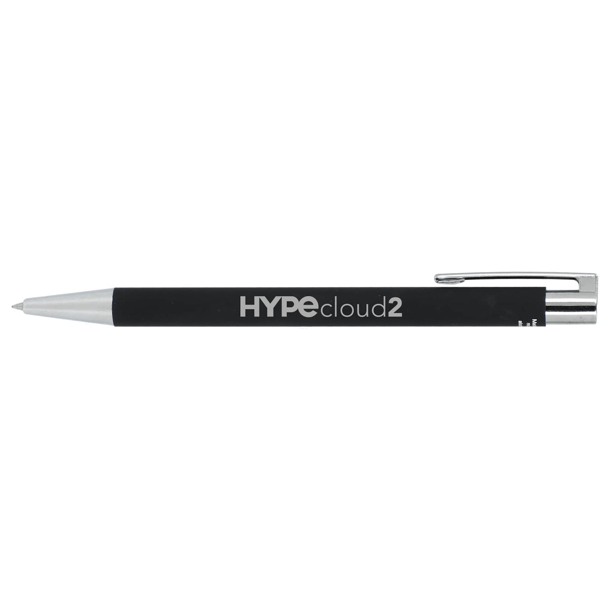 Maxi Soft Touch Gel Pen in Recycled Aluminum Laser Engraving - Black - Left Side