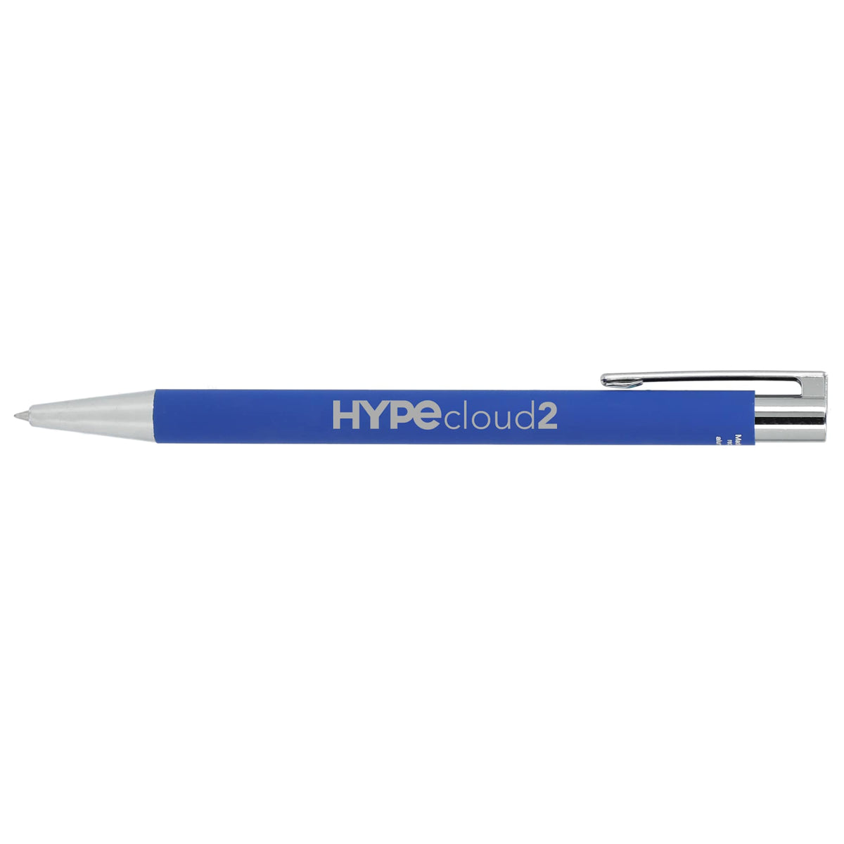 Maxi Soft Touch Gel Pen in Recycled Aluminum Laser Engraving - Blue - Left Side