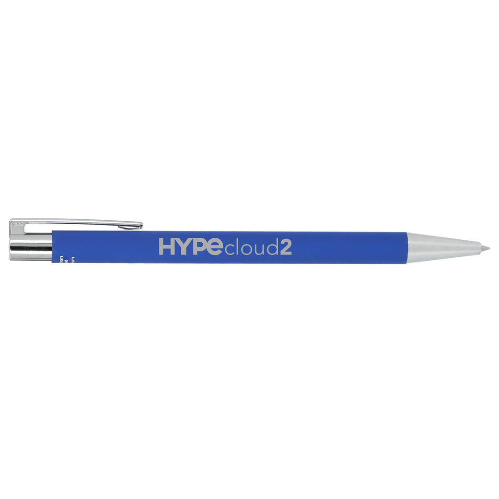 Maxi Soft Touch Gel Pen in Recycled Aluminum Laser Engraving - Blue - Right Side