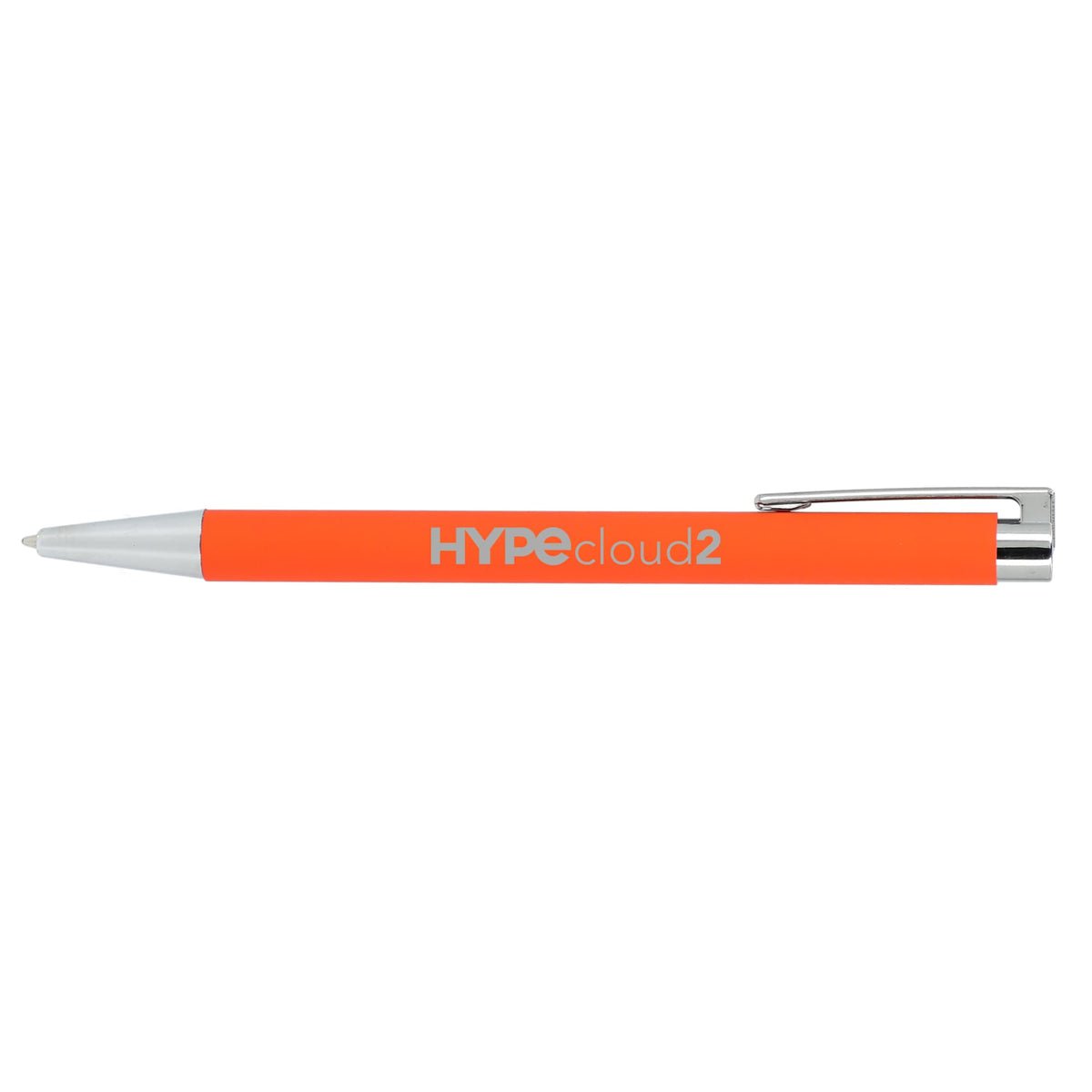 Maxi Soft Touch Gel Pen in Recycled Aluminum Laser Engraving - Orange - Left Side