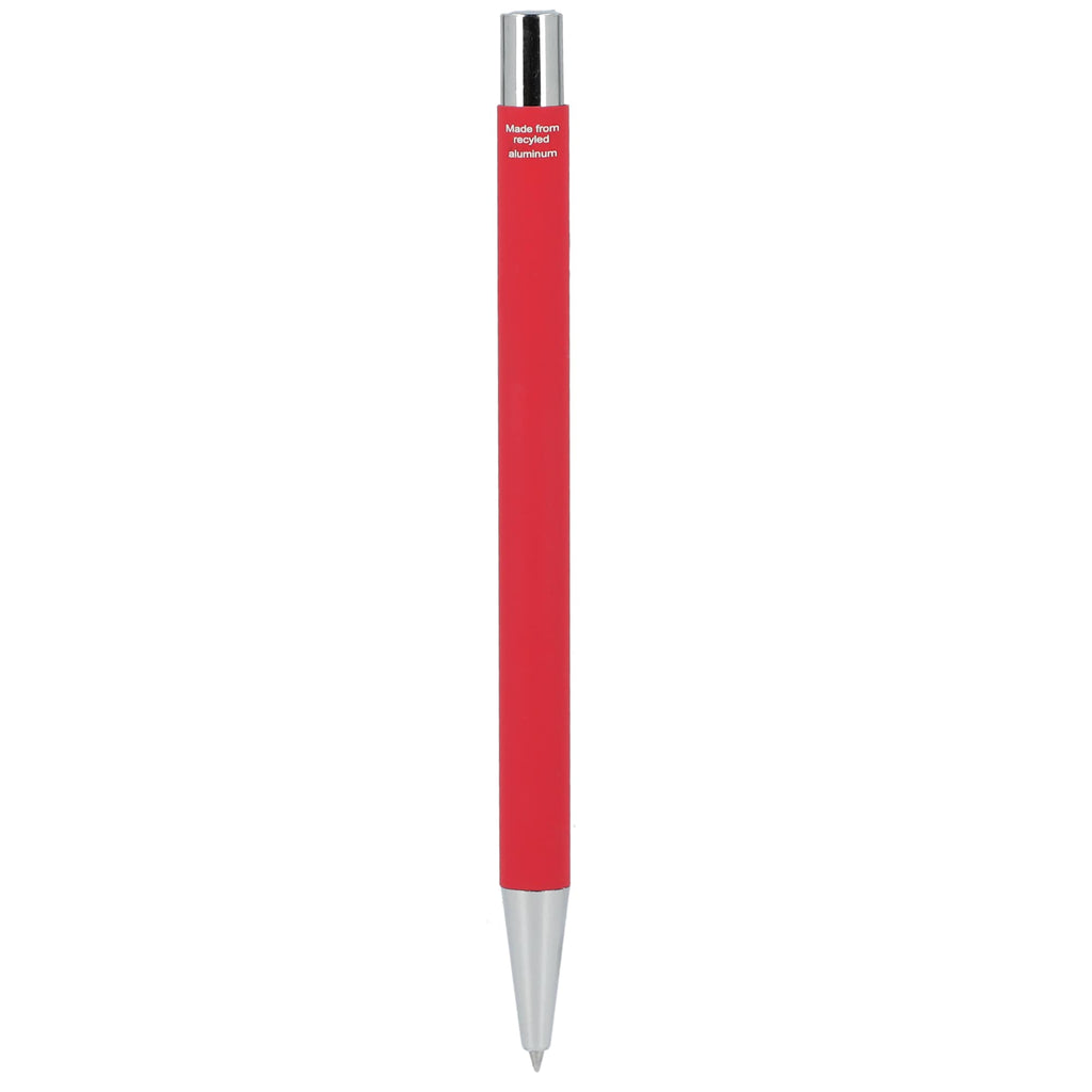 Maxi Soft Touch Gel Pen in Recycled Aluminum Laser Engraving - Red - Back