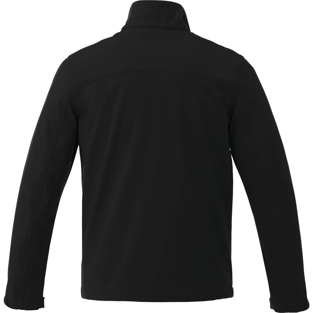 Maxson Tall Waterproof Softshell Jacket for Men Laser Engraving - Black - Back Flat